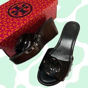 Tory Burch Patti Wedges in Black